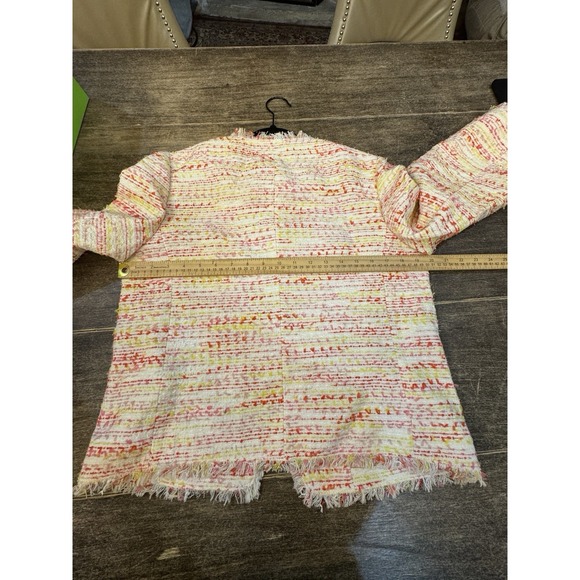 Kate Spade New York Multi Tweed Jacket Open Front Blazer Size 8 Pockets Spring - Picture 9 of 14